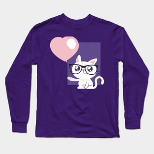 Cat with Balloon Long Sleeve T-Shirt